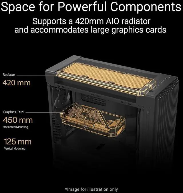 Alt view image 4 of 10 - ASUS PA602 Black Steel/ABS Plastic/Wood/Tempered Glass Micro ATX Mid Tower Computer Case