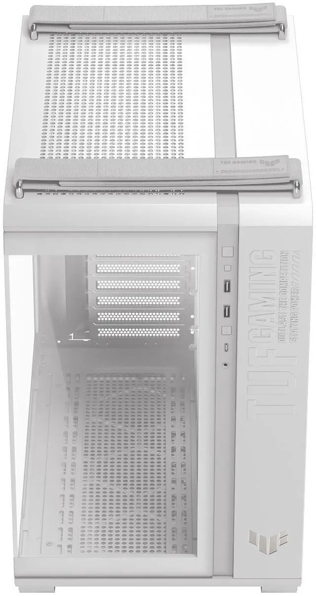 Alt view image 7 of 11 - ASUS TUF Gaming GT502 Horizon White Steel / Plastic / Tempered Glass ATX Mid Tower Case