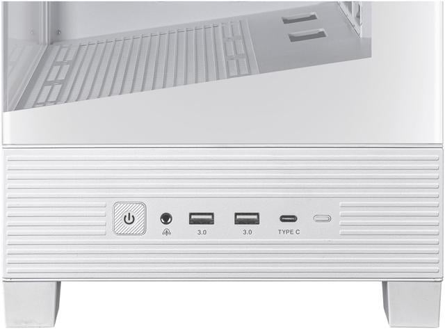 Alt view image 2 of 15 - ASUS A31 White ATX Mid-Tower Gaming Case, Dual-sided tempered glass, Frameless Design, BTF Hidden Connectors, 360 AIO Support, 8° Angled Base, ARGB Ready, Optimized Airflow, Seamless Cable Management
