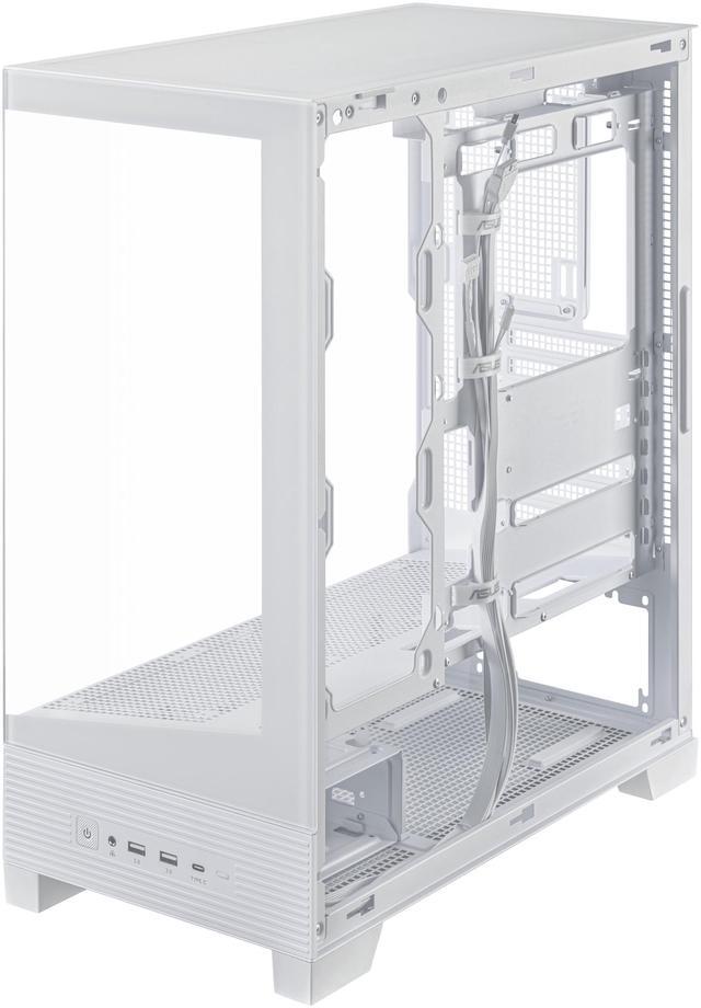 Alt view image 5 of 15 - ASUS A31 White ATX Mid-Tower Gaming Case, Dual-sided tempered glass, Frameless Design, BTF Hidden Connectors, 360 AIO Support, 8° Angled Base, ARGB Ready, Optimized Airflow, Seamless Cable Management