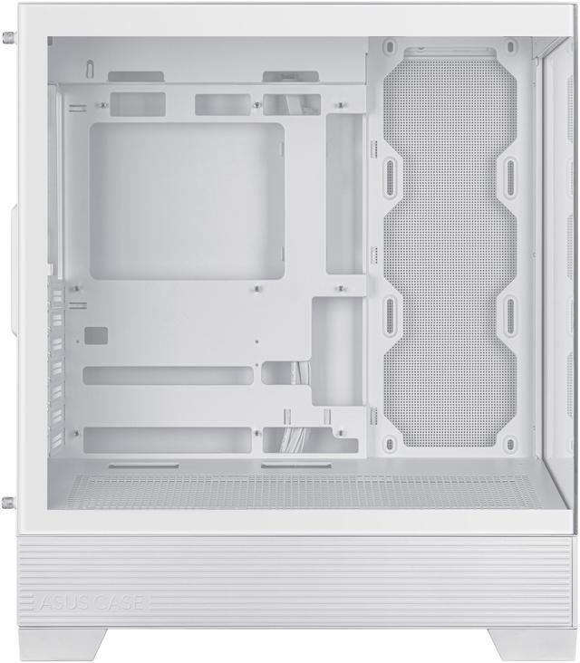 Alt view image 7 of 15 - ASUS A31 White ATX Mid-Tower Gaming Case, Dual-sided tempered glass, Frameless Design, BTF Hidden Connectors, 360 AIO Support, 8° Angled Base, ARGB Ready, Optimized Airflow, Seamless Cable Management