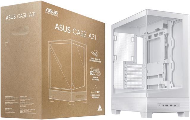 Alt view image 14 of 15 - ASUS A31 White ATX Mid-Tower Gaming Case, Dual-sided tempered glass, Frameless Design, BTF Hidden Connectors, 360 AIO Support, 8° Angled Base, ARGB Ready, Optimized Airflow, Seamless Cable Management