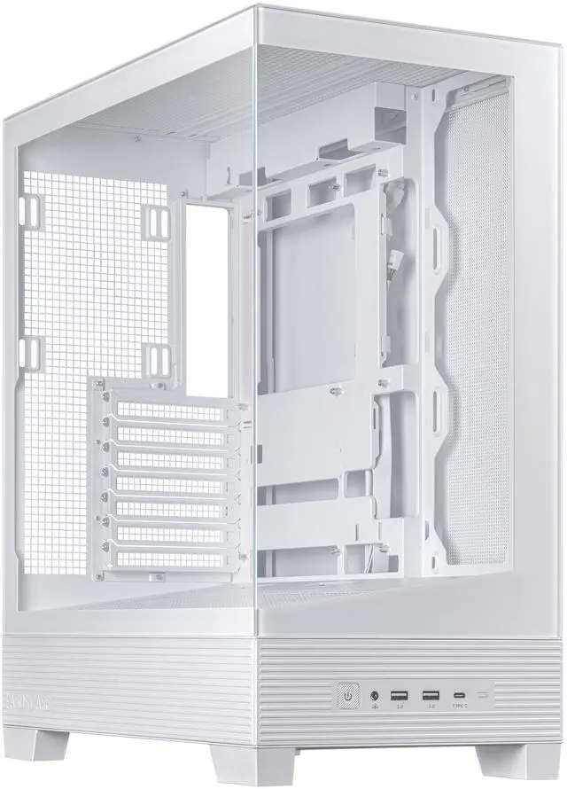 Main image of ASUS A31 White ATX Mid-Tower Gaming Case, Dual-sided tempered glass, Frameless Design, BTF Hidden Connectors, 360 AIO Support, 8° Angled Base, ARGB Ready, Optimized Airflow, Seamless Cable Management