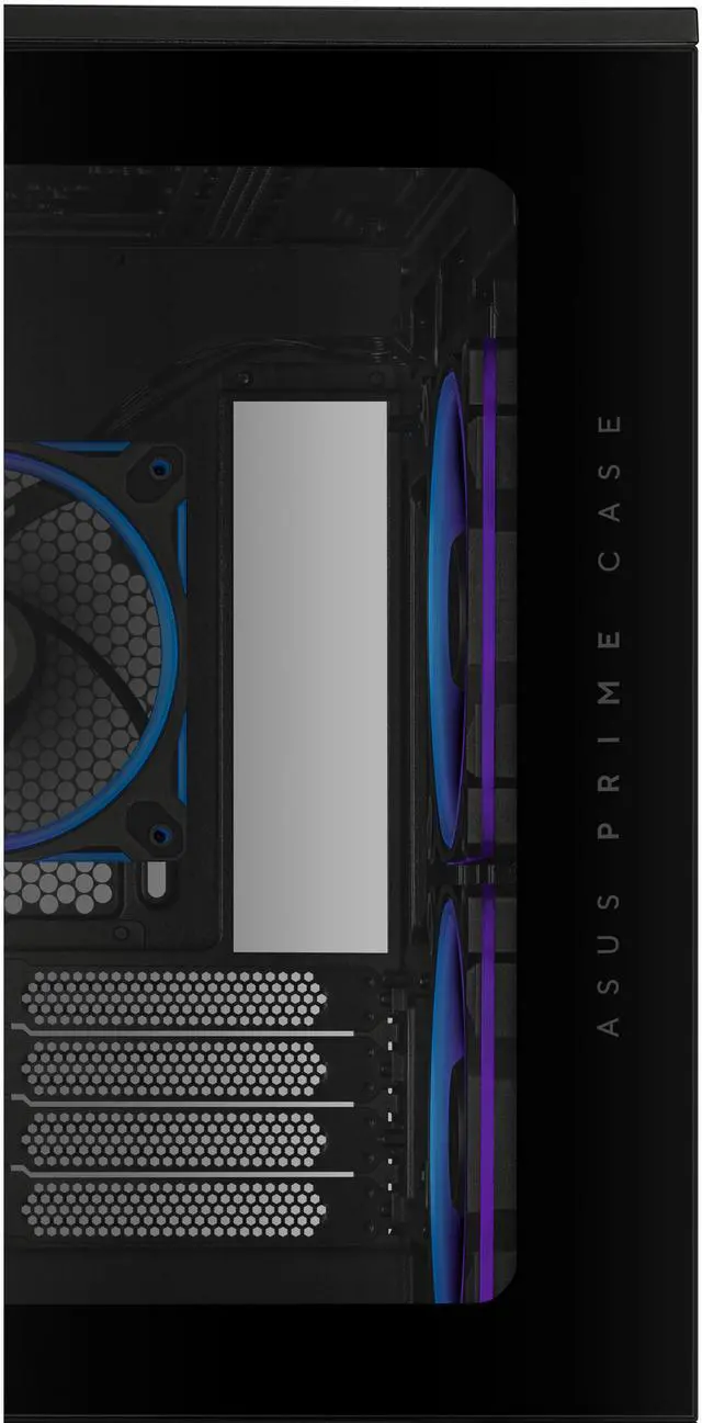 Alt view image 7 of 20 - ASUS Prime AP202 ARGB Black mATX case with fully tempered curved glass, supports graphics cards up to 420mm long, 360mm long radiators, easy-detach rail, patented slot vent, built-in three ARGB fans