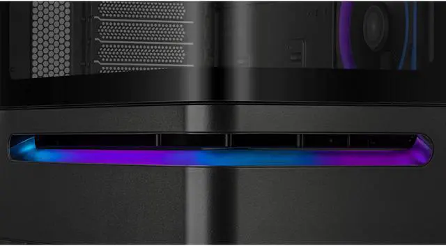 Alt view image 10 of 20 - ASUS Prime AP202 ARGB Black mATX case with fully tempered curved glass, supports graphics cards up to 420mm long, 360mm long radiators, easy-detach rail, patented slot vent, built-in three ARGB fans
