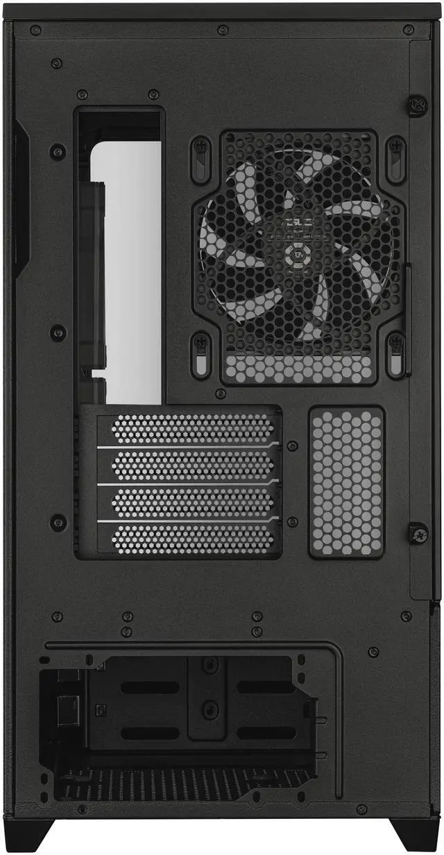 Alt view image 14 of 20 - ASUS Prime AP202 ARGB Black mATX case with fully tempered curved glass, supports graphics cards up to 420mm long, 360mm long radiators, easy-detach rail, patented slot vent, built-in three ARGB fans