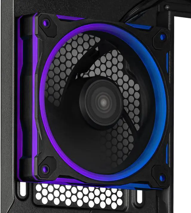 Alt view image 16 of 20 - ASUS Prime AP202 ARGB Black mATX case with fully tempered curved glass, supports graphics cards up to 420mm long, 360mm long radiators, easy-detach rail, patented slot vent, built-in three ARGB fans