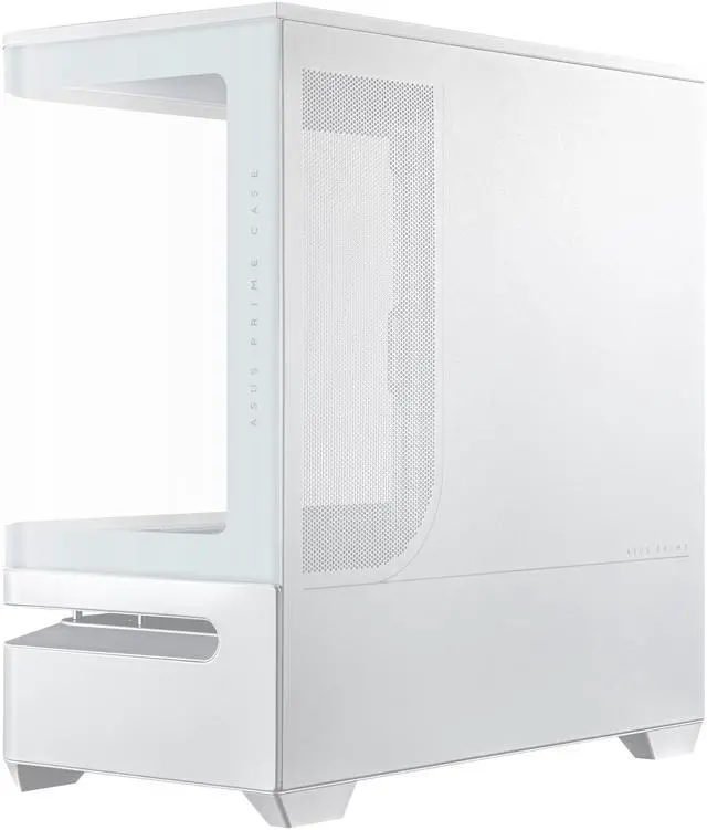 Alt view image 6 of 20 - ASUS Prime AP202 ARGB White mATX case with fully tempered curved glass, supports graphics cards up to 420mm long, 360mm long radiators, easy-detach rail, patented slot vent, built-in three ARGB fans
