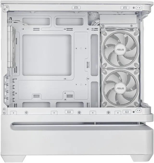 Alt view image 9 of 20 - ASUS Prime AP202 ARGB White mATX case with fully tempered curved glass, supports graphics cards up to 420mm long, 360mm long radiators, easy-detach rail, patented slot vent, built-in three ARGB fans