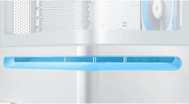 Alt view image 10 of 20 - ASUS Prime AP202 ARGB White mATX case with fully tempered curved glass, supports graphics cards up to 420mm long, 360mm long radiators, easy-detach rail, patented slot vent, built-in three ARGB fans