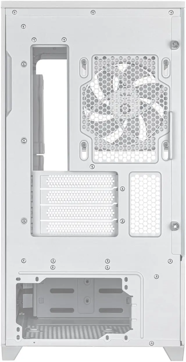 Alt view image 14 of 20 - ASUS Prime AP202 ARGB White mATX case with fully tempered curved glass, supports graphics cards up to 420mm long, 360mm long radiators, easy-detach rail, patented slot vent, built-in three ARGB fans