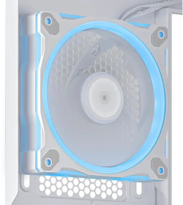 Alt view image 16 of 20 - ASUS Prime AP202 ARGB White mATX case with fully tempered curved glass, supports graphics cards up to 420mm long, 360mm long radiators, easy-detach rail, patented slot vent, built-in three ARGB fans