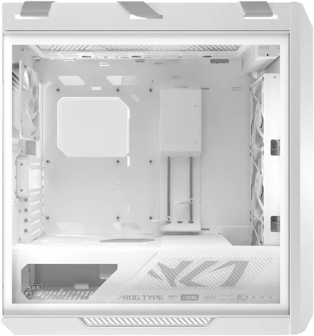 Alt view image 7 of 20 - The ASUS ROG Strix Helios II White Edition is an EATX mid-tower gaming PC case featuring dual tempered glass panels and an aluminum diamond-grille design, four pre-installed fans for advanced cooling, and support for GPUs up to 450mm. It al
