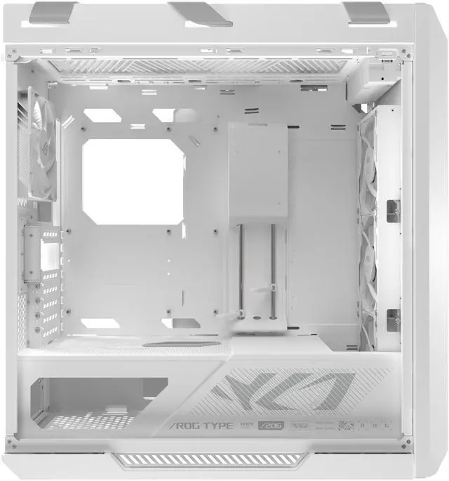 Alt view image 8 of 20 - The ASUS ROG Strix Helios II White Edition is an EATX mid-tower gaming PC case featuring dual tempered glass panels and an aluminum diamond-grille design, four pre-installed fans for advanced cooling, and support for GPUs up to 450mm. It al