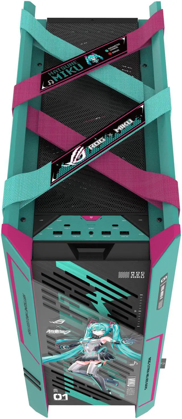 Alt view image 8 of 8 - ASUS ROG Strix Helios II Hatsune Miku Edition Gaming PC Case, with Dual Tempered Glass Side Panels, Support for Graphics Cards up to 450mm Long, Graphics Card Braces and Support for up to 420mm Radiators