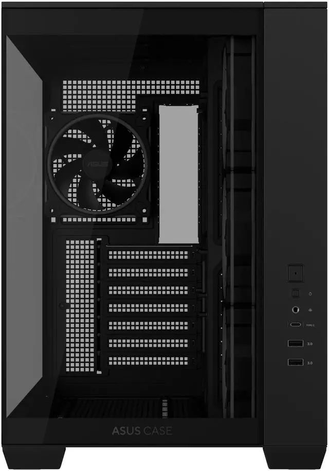 Alt view image 4 of 16 - ASUS A32 PLUS Black ATX gaming PC case, support 360mm radiators and 420mm graphics cards, dual-chamber chassis for independent cooling zones, four pre-installed ARGB fans and clean cable management
