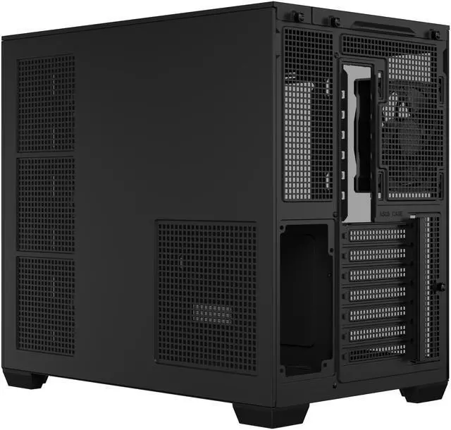 Alt view image 12 of 16 - ASUS A32 PLUS Black ATX gaming PC case, support 360mm radiators and 420mm graphics cards, dual-chamber chassis for independent cooling zones, four pre-installed ARGB fans and clean cable management