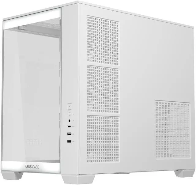 Alt view image 6 of 16 - ASUS A32 PLUS White ATX gaming PC case, support 360mm radiators and 420mm graphics cards, dual-chamber chassis for independent cooling zones, four pre-installed ARGB fans and clean cable management