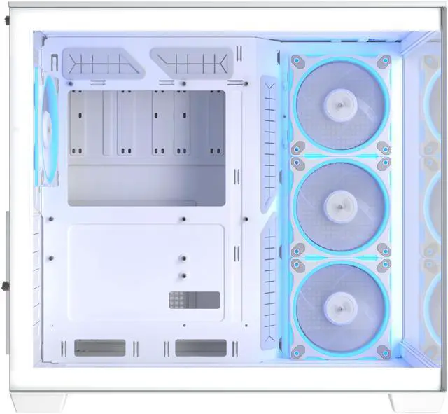 Alt view image 7 of 16 - ASUS A32 PLUS White ATX gaming PC case, support 360mm radiators and 420mm graphics cards, dual-chamber chassis for independent cooling zones, four pre-installed ARGB fans and clean cable management