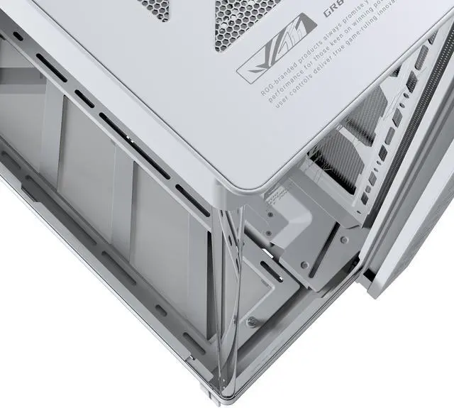 Alt view image 6 of 19 - ASUS ROG Cronox White Edition Full Tower PC Gaming Case Curved Tempered-Glass Side Panel, Support for Graphics Cards up to 400mm Long, EATX and BTF Motherboards, 9.2-inch LCD Case Screen Module