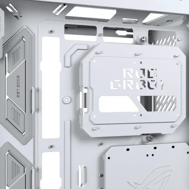 Alt view image 16 of 19 - ASUS ROG Cronox White Edition Full Tower PC Gaming Case Curved Tempered-Glass Side Panel, Support for Graphics Cards up to 400mm Long, EATX and BTF Motherboards, 9.2-inch LCD Case Screen Module