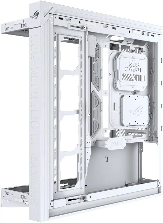 Alt view image 17 of 19 - ASUS ROG Cronox White Edition Full Tower PC Gaming Case Curved Tempered-Glass Side Panel, Support for Graphics Cards up to 400mm Long, EATX and BTF Motherboards, 9.2-inch LCD Case Screen Module