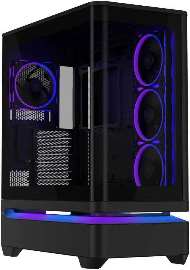 Main image of ASUS Prime AP304 ARGB ATX PC Gaming Case Tempered Curved Glass; Four Built-in ARGB Fans; Supports Graphics Cards up to 420mm Long; 360mm-long Radiators, Black