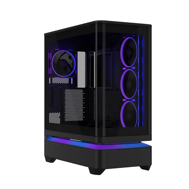 Alt view image 2 of 20 - ASUS Prime AP304 ARGB ATX PC Gaming Case Tempered Curved Glass; Four Built-in ARGB Fans; Supports Graphics Cards up to 420mm Long; 360mm-long Radiators, Black