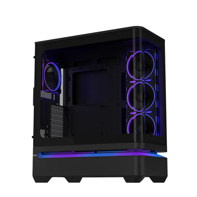 Alt view image 3 of 20 - ASUS Prime AP304 ARGB ATX PC Gaming Case Tempered Curved Glass; Four Built-in ARGB Fans; Supports Graphics Cards up to 420mm Long; 360mm-long Radiators, Black