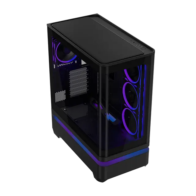Alt view image 4 of 20 - ASUS Prime AP304 ARGB ATX PC Gaming Case Tempered Curved Glass; Four Built-in ARGB Fans; Supports Graphics Cards up to 420mm Long; 360mm-long Radiators, Black