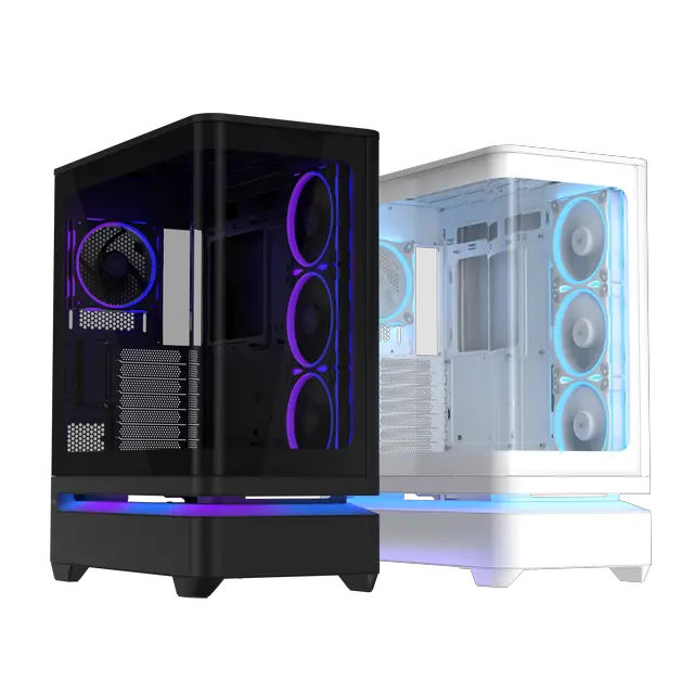Alt view image 20 of 20 - ASUS Prime AP304 ARGB ATX PC Gaming Case Tempered Curved Glass; Four Built-in ARGB Fans; Supports Graphics Cards up to 420mm Long; 360mm-long Radiators, Black