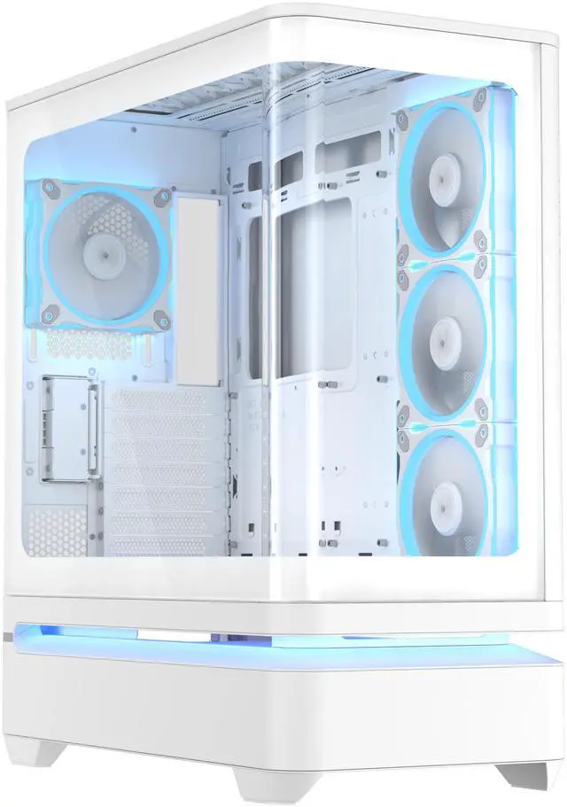 Main image of ASUS Prime AP304 White ARGB ATX PC Gaming Case Tempered Curved Glass; Four Built-in ARGB Fans; Supports Graphics Cards up to 420mm Long; 360mm-long Radiators, White