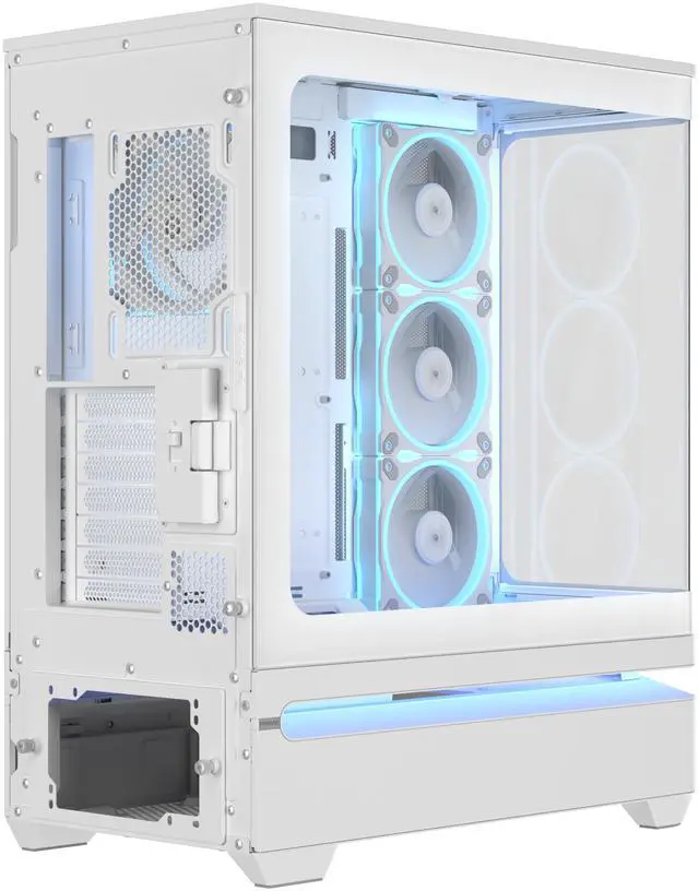 Alt view image 12 of 20 - ASUS Prime AP304 White ARGB ATX PC Gaming Case Tempered Curved Glass; Four Built-in ARGB Fans; Supports Graphics Cards up to 420mm Long; 360mm-long Radiators, White
