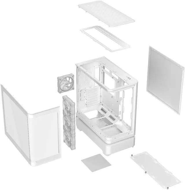 Alt view image 19 of 20 - ASUS Prime AP304 White ARGB ATX PC Gaming Case Tempered Curved Glass; Four Built-in ARGB Fans; Supports Graphics Cards up to 420mm Long; 360mm-long Radiators, White