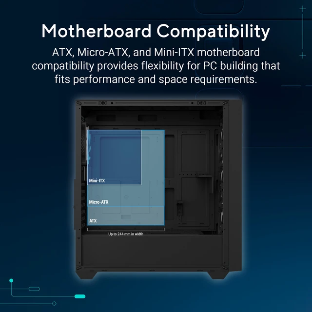 Alt view image 5 of 9 - ASUS A33 PLUS ATX Mid-tower PC Gaming Case (x4) Pre-Installed ARGB Fans, Radiators up to 360mm, GPU's up to 395mm - Black - A33 PLUS TG ARGB BLACK