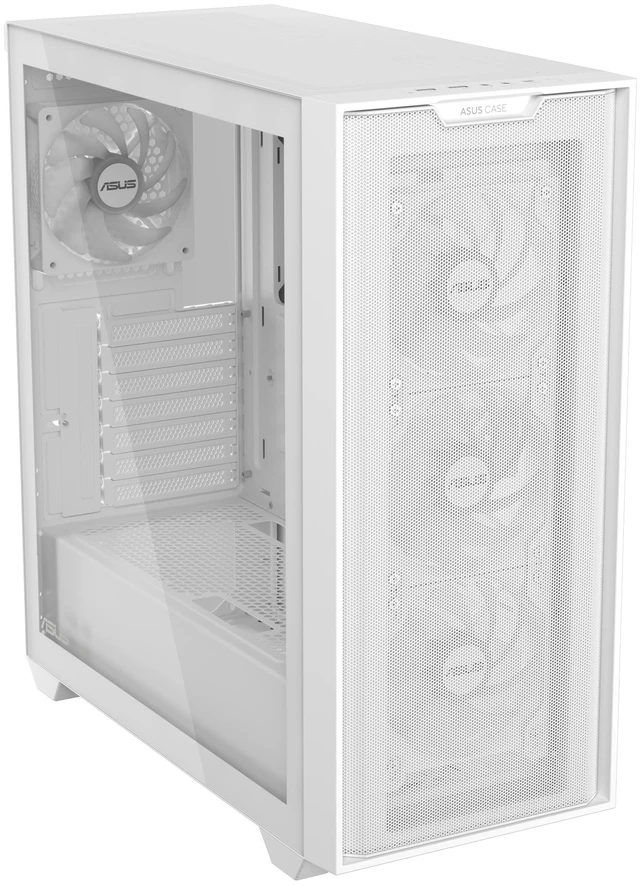 Alt view image 3 of 17 - ASUS A33 PLUS White ATX Mid-tower PC Gaming Case (x4) ARGB Fans, Radiators up to 360mm, GPU's up to 395mm - White - A33 PLUS TG ARGB WHITE