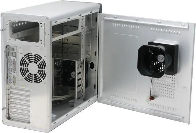 Alt view image 5 of 10 - AMS CF-3206SB Black/Silver Aluminum ATX Mid Tower Computer Case