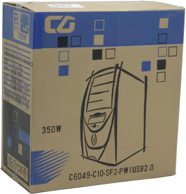 Alt view image 12 of 12 - CODEGEN C-6049-C10-38C2 Gray/Silver Steel / Plastic ATX Mid Tower Computer Case 350W Power Supply