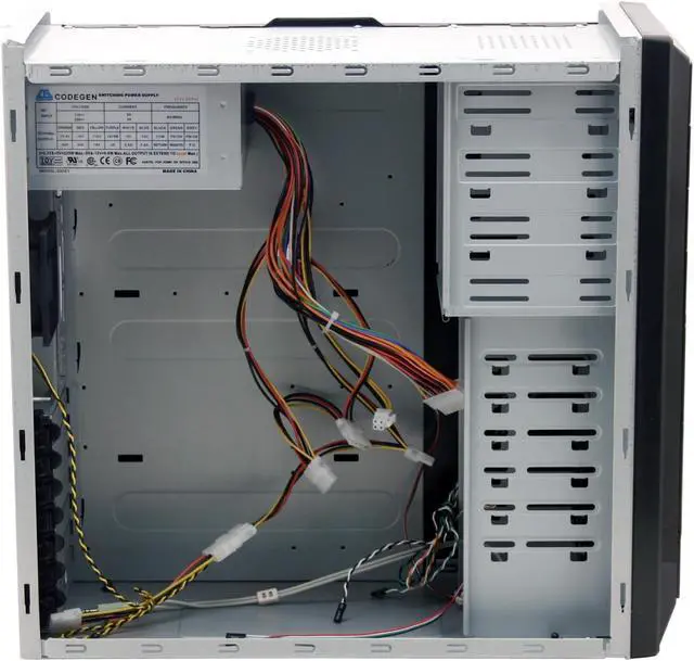 Alt view image 7 of 13 - CODEGEN C-6209-CA-38C Black Steel ATX Mid Tower Computer Case 400W Power Supply
