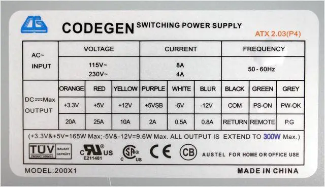 Alt view image 9 of 10 - CODEGEN MS-33-CA Black Steel Micro ATX Mini Tower Computer Case 300W c/UL P/S ( 20+4 Pin Socket 775 Ready) Power Supply
