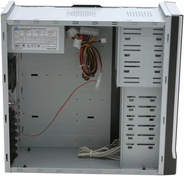 Alt view image 6 of 10 - CODEGEN C-6079-CAC9-PW1 Gray/Silver Steel ATX Mid Tower Computer Case 400W Power Supply