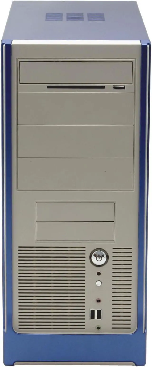 Alt view image 2 of 11 - CODEGEN C-6079-BLUE-PW1 Blue/Silver Steel / Plastic ATX Mid Tower Computer Case 400W Power Supply