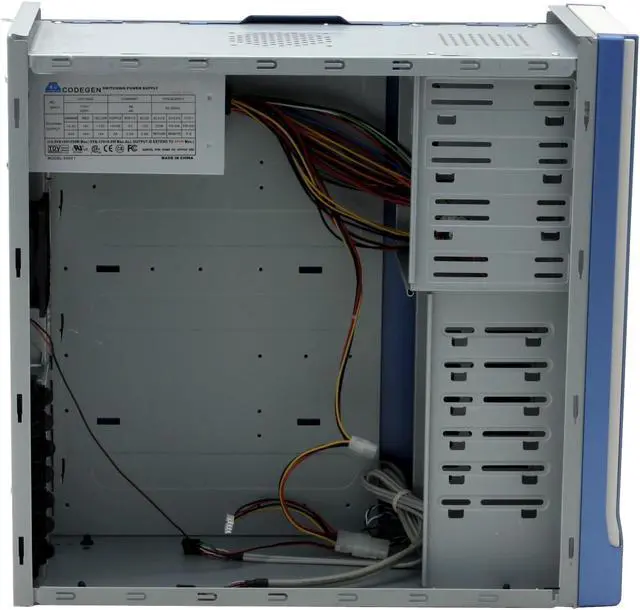 Alt view image 7 of 11 - CODEGEN C-6079-BLUE-PW1 Blue/Silver Steel / Plastic ATX Mid Tower Computer Case 400W Power Supply