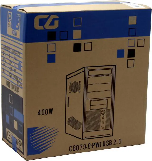 Alt view image 11 of 11 - CODEGEN C-6079-BLUE-PW1 Blue/Silver Steel / Plastic ATX Mid Tower Computer Case 400W Power Supply