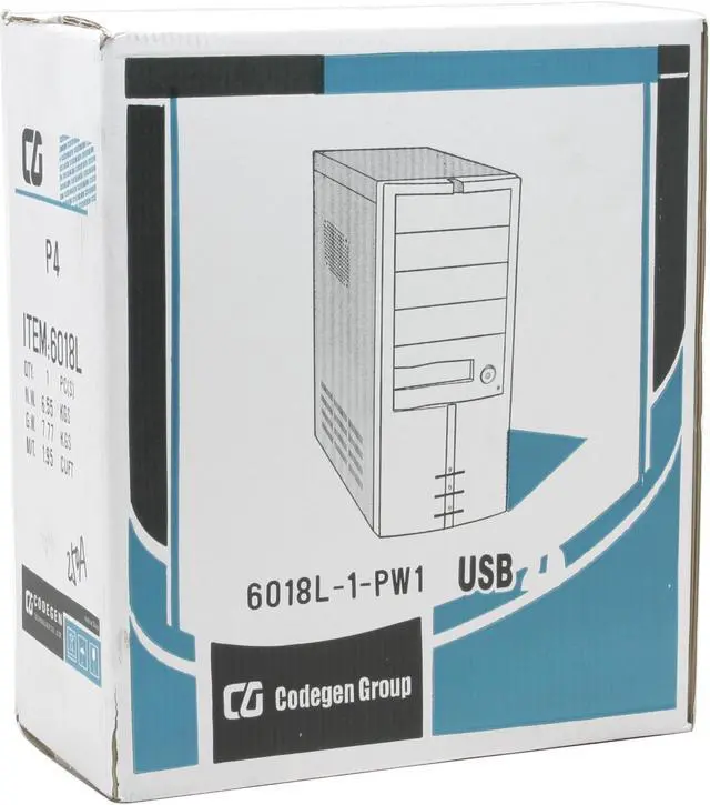 Alt view image 15 of 15 - CODEGEN 6018L-1-PW1 Beige Steel ATX Mid Tower Computer Case 350W cUL P/S with 12cm Fan Power Supply - OEM