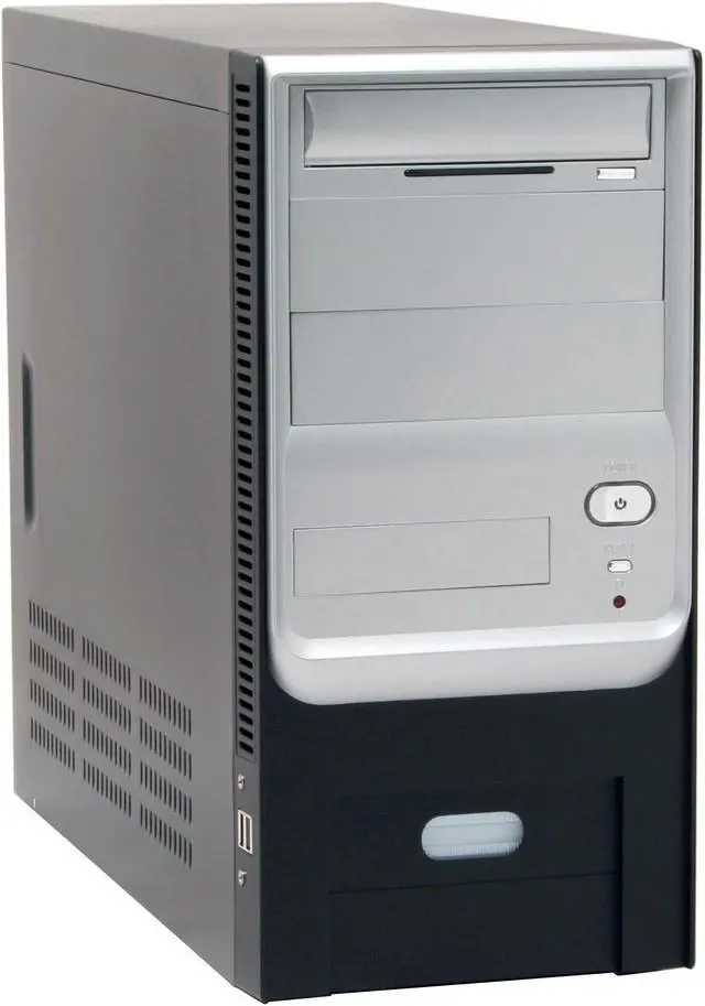 Alt view image 2 of 17 - CODEGEN 4C-1015-CA Black/Silver Steel Micro ATX Mid Tower 4 in 1 Combo Computer Case 350W c/UL P/S ( 20+4 Pin Socket 775 Ready) Power Supply