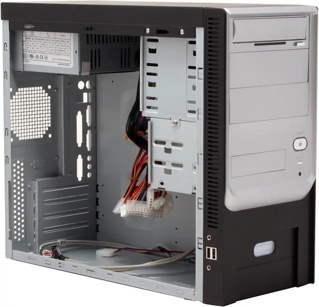 Alt view image 9 of 17 - CODEGEN 4C-1015-CA Black/Silver Steel Micro ATX Mid Tower 4 in 1 Combo Computer Case 350W c/UL P/S ( 20+4 Pin Socket 775 Ready) Power Supply