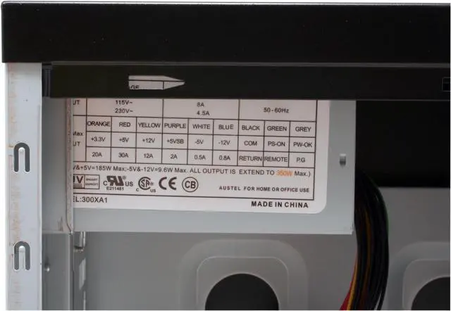 Alt view image 11 of 17 - CODEGEN 4C-1015-CA Black/Silver Steel Micro ATX Mid Tower 4 in 1 Combo Computer Case 350W c/UL P/S ( 20+4 Pin Socket 775 Ready) Power Supply