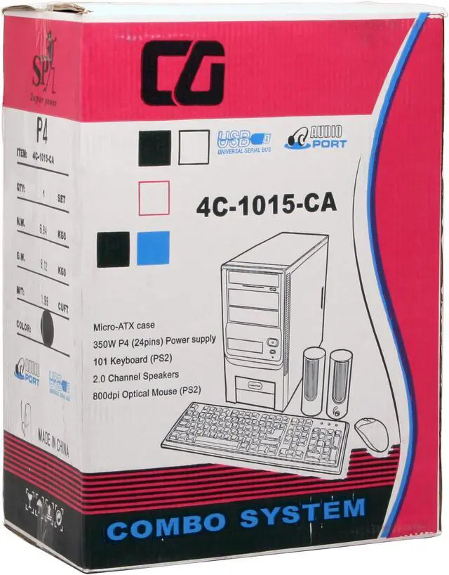 Alt view image 17 of 17 - CODEGEN 4C-1015-CA Black/Silver Steel Micro ATX Mid Tower 4 in 1 Combo Computer Case 350W c/UL P/S ( 20+4 Pin Socket 775 Ready) Power Supply