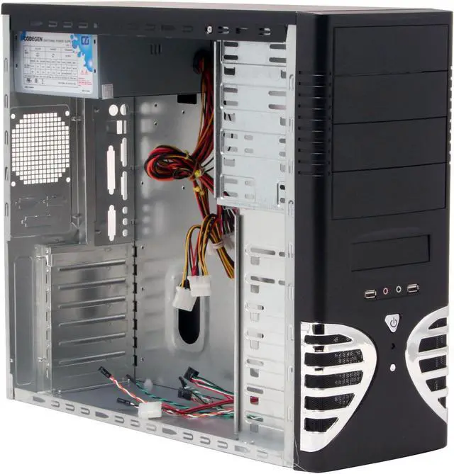 Alt view image 8 of 15 - CODEGEN 6215L-CA-12CM Black Steel ATX Mid Tower Computer Case 350W cUL P/S with 12cm Fan ( 20+4 Pin Socket 775 Ready) Power Supply